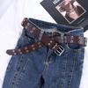 Double Breasted Star Hole Waist Strap Women Waistband Korean Waist Belts Double Grommet Hole