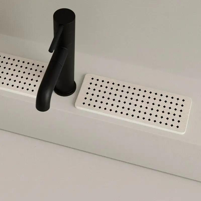 Diatomite Tap Mat Simplicity Bathroom Absorbent Hard Mat Kitchen Sink Countertop Quick-drying Non-slip Mat Toilet Anti-mildewMat
