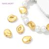 Brass Spacer Beads For Jewelry Making,18K Gold Plated Flat Irregular Beads Separators,Bracelet Beads,DIY Jewelry Accessories
