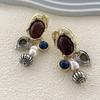 Fashion Palace Style Exaggerated Ankela Hongbao Necklace Ear Stud Female Insect Short Pearl Necklace Vacation Style Earrings