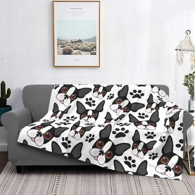 Cały Amerykański Boston Terrier Zwierzę Szczeniak Pies Koc Polarowy Tekstylny Wystrój Ultra-Miękki Koc do Rzucania na Łóżko Podróż Pluszowa Cienka Kołdra