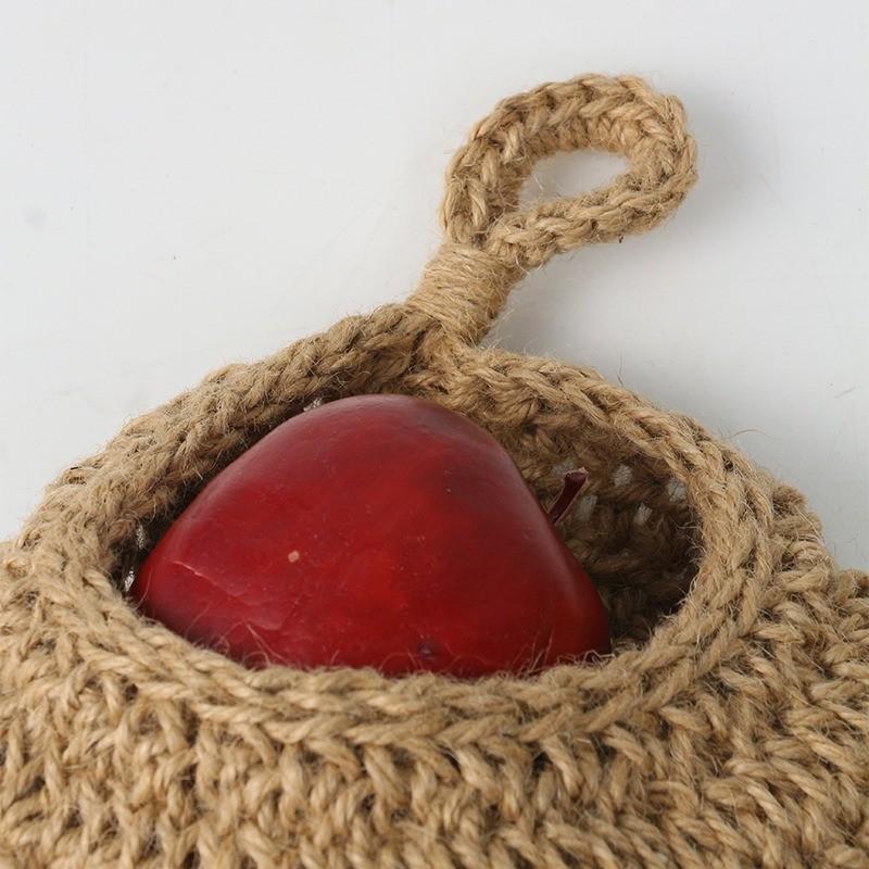Wall-Mounted Hanging Basket: Fruit, Vegetable, and Plant Cotton Rope Storage