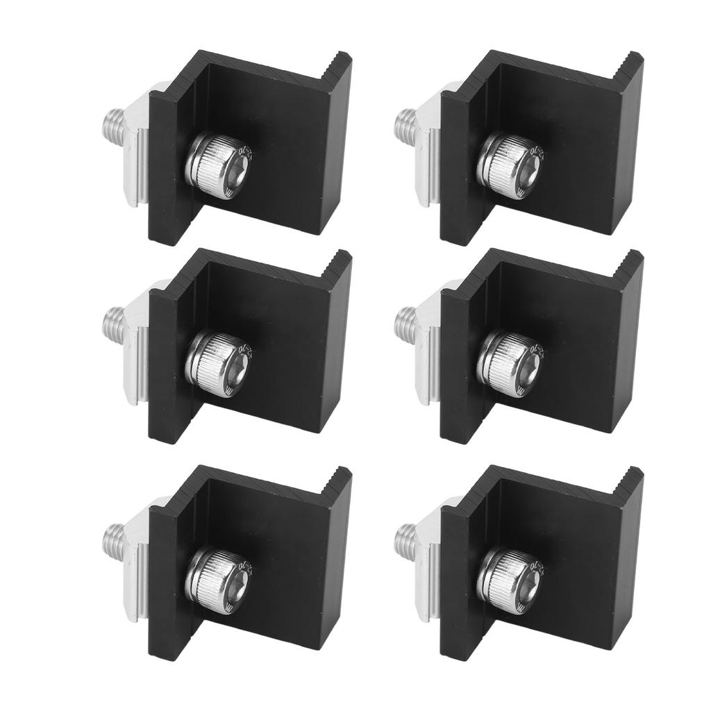 12Pcs PV Solar Panel End Clamp Aluminum Alloy Photovoltaic Solar Mounting Z Bracket Clamp for Farm