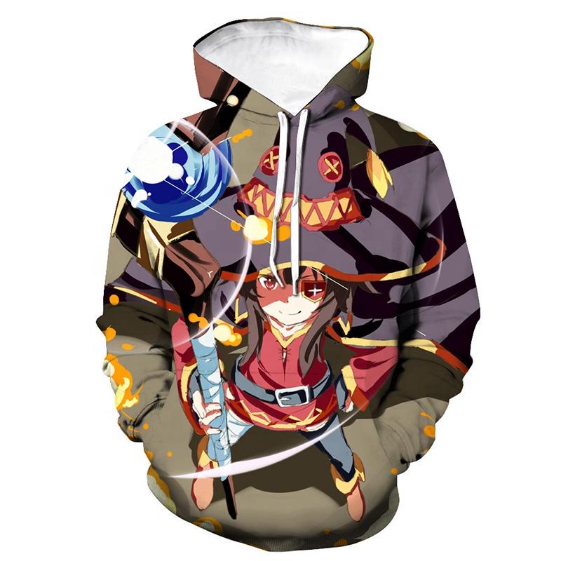 

Толстовки с 3D-принтом аниме Konosuba мультфильм толстовки детские новинки унисекс топы удобные осенне-зимние длинные рукава пуловеры 5XL