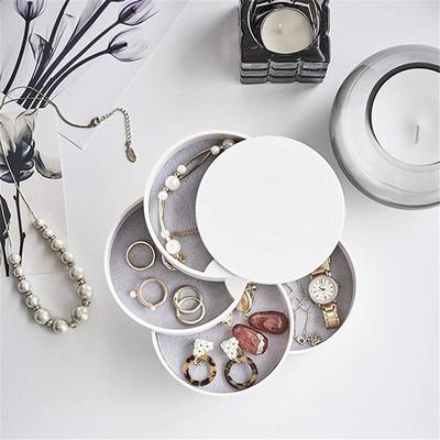 Dámský úložný box na šperky Nový design Módní 4vrstvý otočný úložný zásobník na šperky s víkem Dárek k narozeninám pro ženy