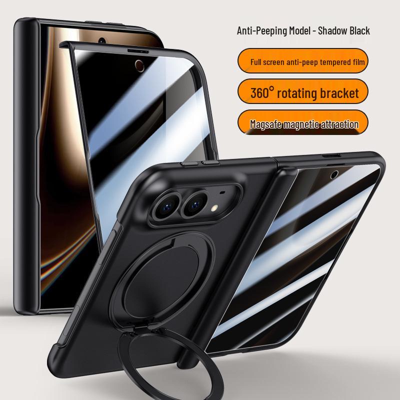 Apple iPhone Duo Foldable Magnetic Case with Rotating Bracket and Anti-Drop Protection.
