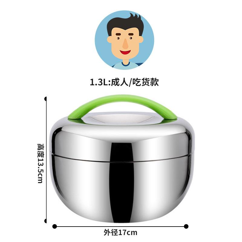 Przenośny Termos Ze Stali Nierdzewnej Izolowany Termicznie Pojemnik na Jedzenie Bento Okrąły Lunchbox SCVD889