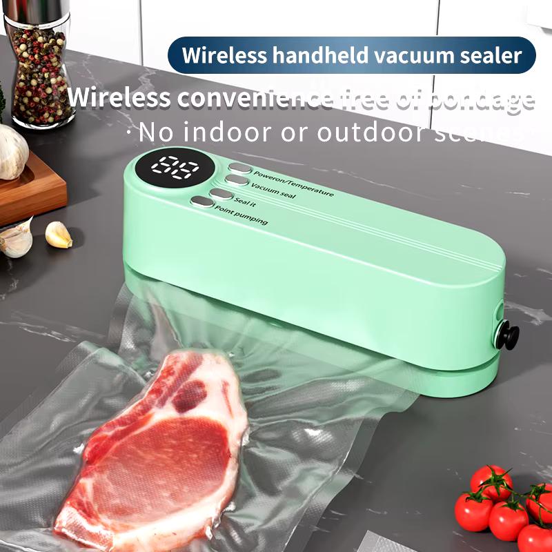 2025 Mini Wireless Fully Automatic Vacuum Sealing Machine Household Small Portable Food Packaging Plastic Sealing Machine
