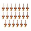 20pcs 14cm Halloween Witch Mini Broom Hanging Decoration with Bat Shaped Ornament for Party Home Office School Display