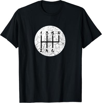 Funny Stick Shift Car - 6 Speed Manual Transmission Gift Camisa Crewneck Short Sleeve  Vintage T Shirt