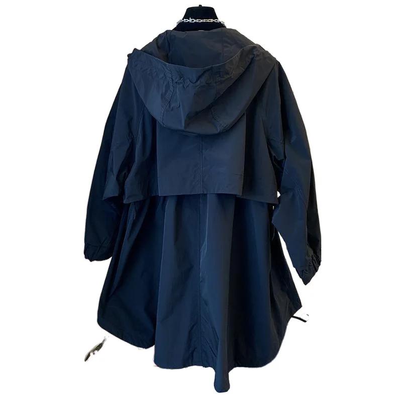 Versatile Loose-fit Casual Women's Trench Jacket Hooded Medium-length Spring Autumn Fashion Outerwear
