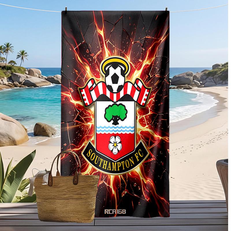 Southampton Football Print Beach Towel, Large Soft Quick Dry Towel for Beach Camping Swimming