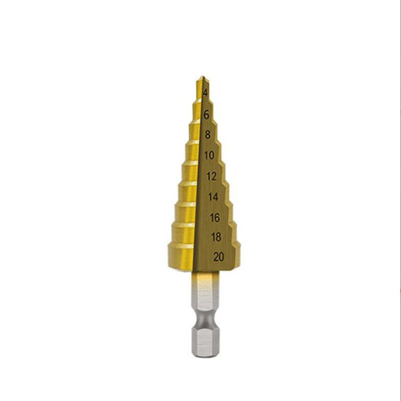 4-32mm/4-12mm/4-20mm Hss Step Drill Bit, Straight Groove Drill Titanium Coated Metal Driller, Drilling Tools Set