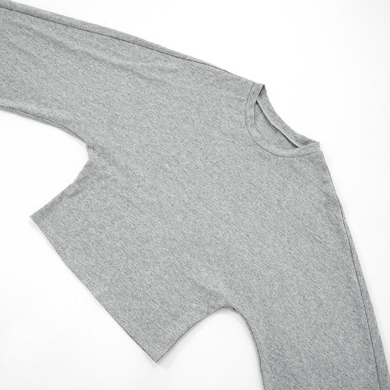 Long Sleeve Women Pullover O Neck Skinny Y2K Summer Clothes Casual T Shirt Top Streetwear 2025 Fashion Gray Tees Crop Top