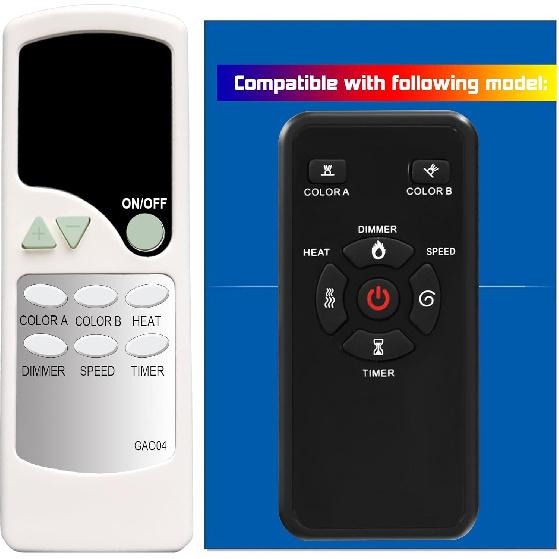 Replacement Remote Control for R.W.Flame Electric Fireplace RFH-6801LC RFH-3001LA RFH-3001LB RFH-3601LA RFH-3601LB RFH-2601LC RH-3001LA RH-3001LB