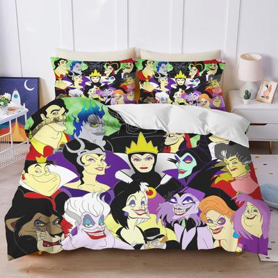 Disney Villains Maleficent Ursula Evil Queen Bedding Set Duvet Cover Comforter Sets Double Comforte 100% Polyester 3-Piece Set