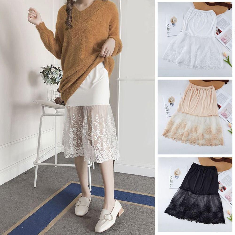 70cm Safety Skirt Petticoat Anti-glare Lining Petticoat Women Fashion Lace Underskirt Slips  Girls