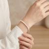 Diamond-Cut S925 Silver Baby Pearl Wrap Bracelet, Dainty 3-4mm Natural Seed Pearl Bangle, Old Money Layering Jewelry Gift