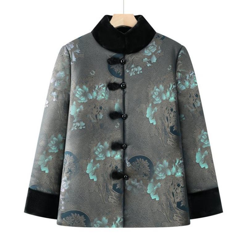 

Winter cotton-padded clothes, piled and thickened coats, cotton-padded jackets, warm cotton-padded clothes for the old lady 5XL [recommended 150-80kg] синий