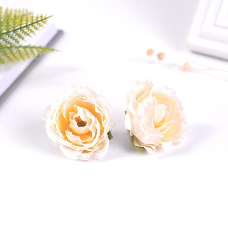 5/10PCs Rose Artificial Flowers 5CM Fake Flowers for Home Room Decor Garden Wedding Marriage Decoration DIY Gifts Accessories