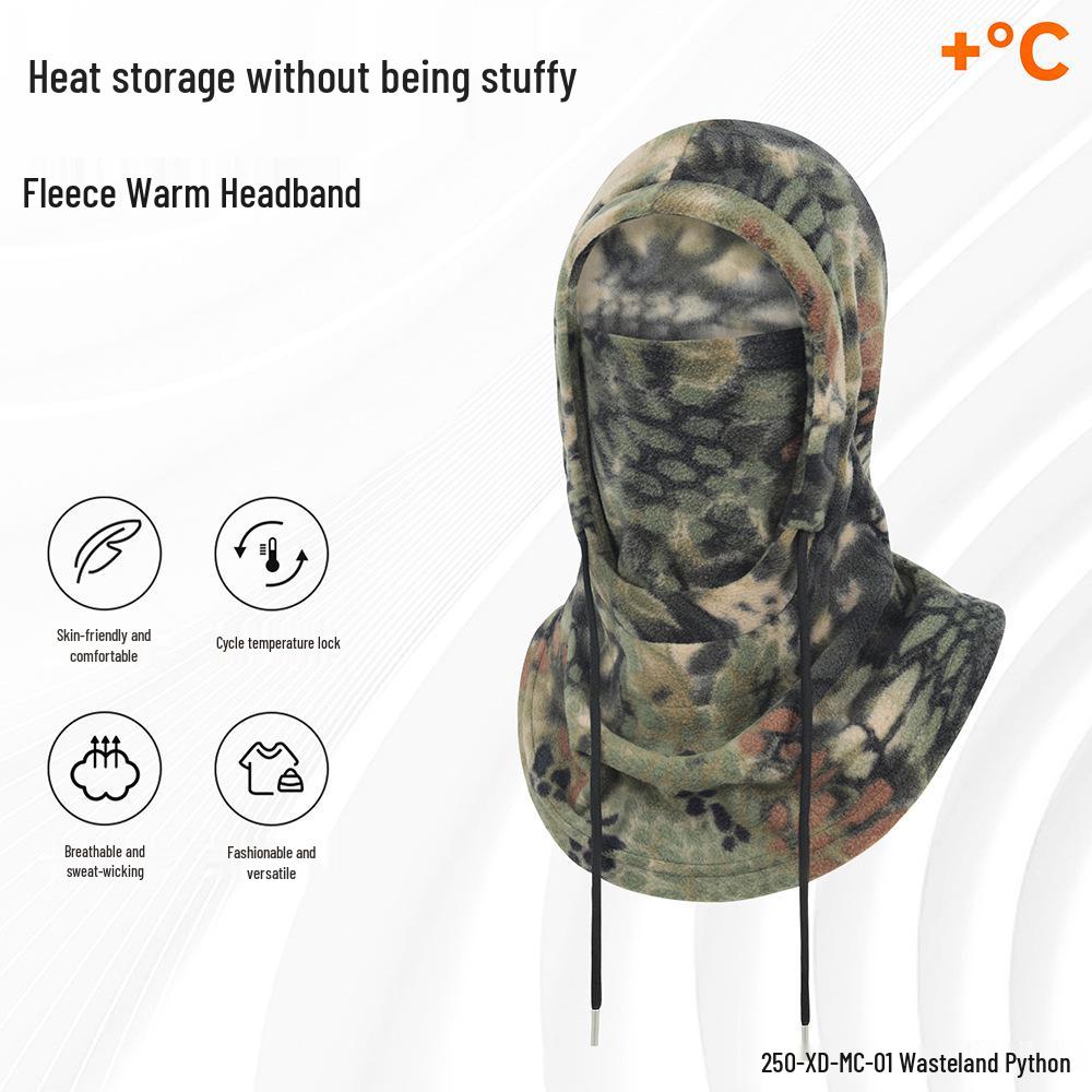 Warm Cycling and Skiing Headgear: Cold-Proof Snood with Neck and Face Protection