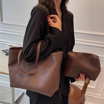 2PCS Жіноча розкішна сумка Casual Tote Жіноча модна жіноча сумочка Популярна м'яка PU шкіра на одне плече Сумки для покупок великої місткості
