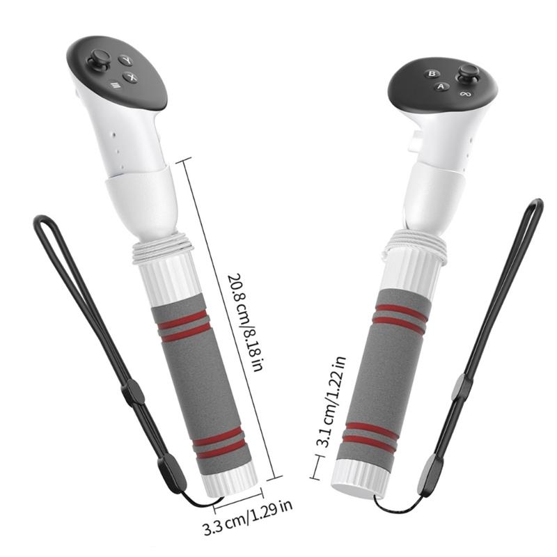 VR Sabers Handle Accessories and Long Stick Handle Extension Grips for 3 VR Controllers