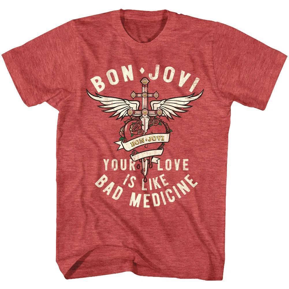 

Bon Jovi Your Love Is Like Bad Medicine Men s T Shirt XL