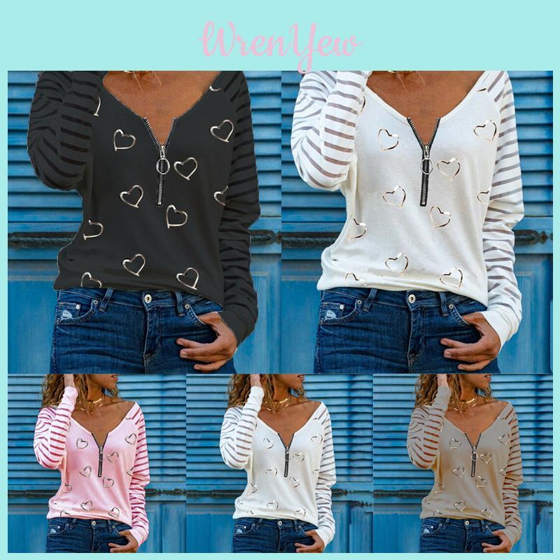 Stylish Women's Plus Size Tunic Top With V-neck Zipper Design For Casual Wear