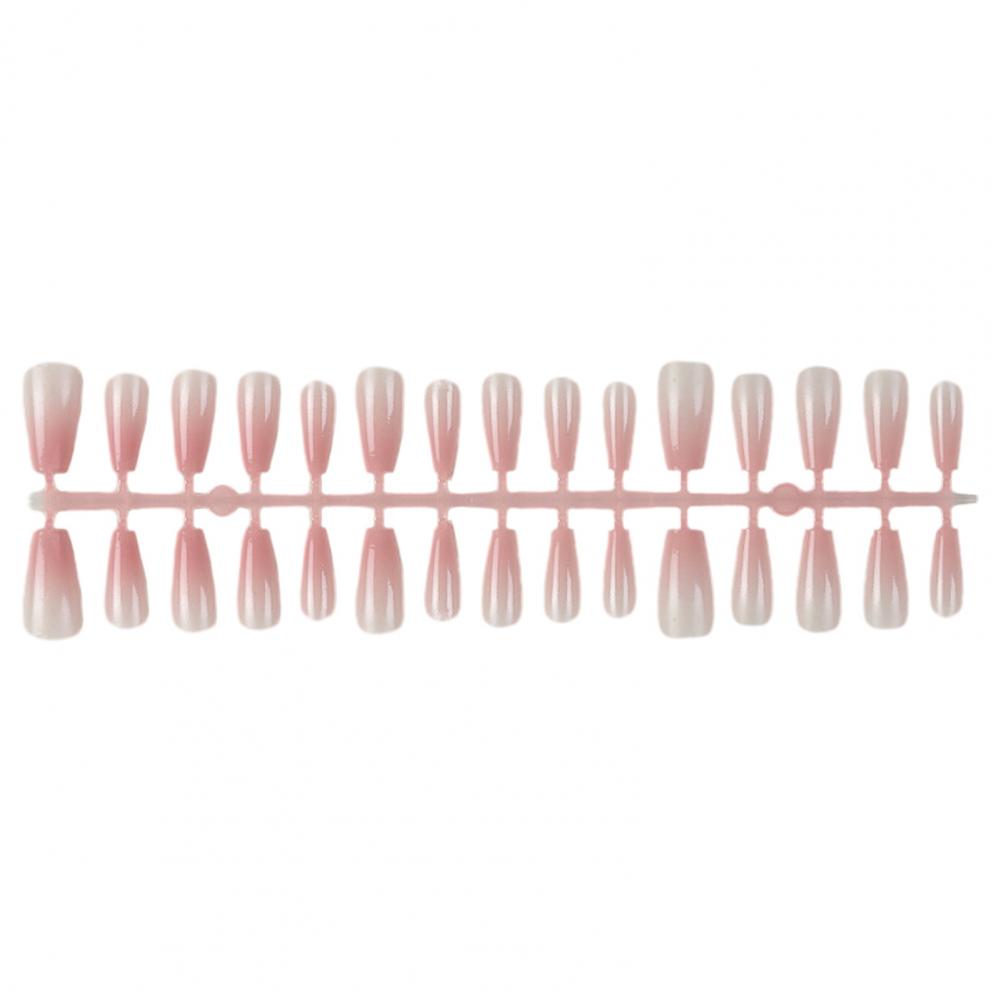 1 Bag Fake Nails Gradient Wearing Nail Blush Handmade Natural Perfect Fitting Trace-less Fake Nails for Natural Curvature