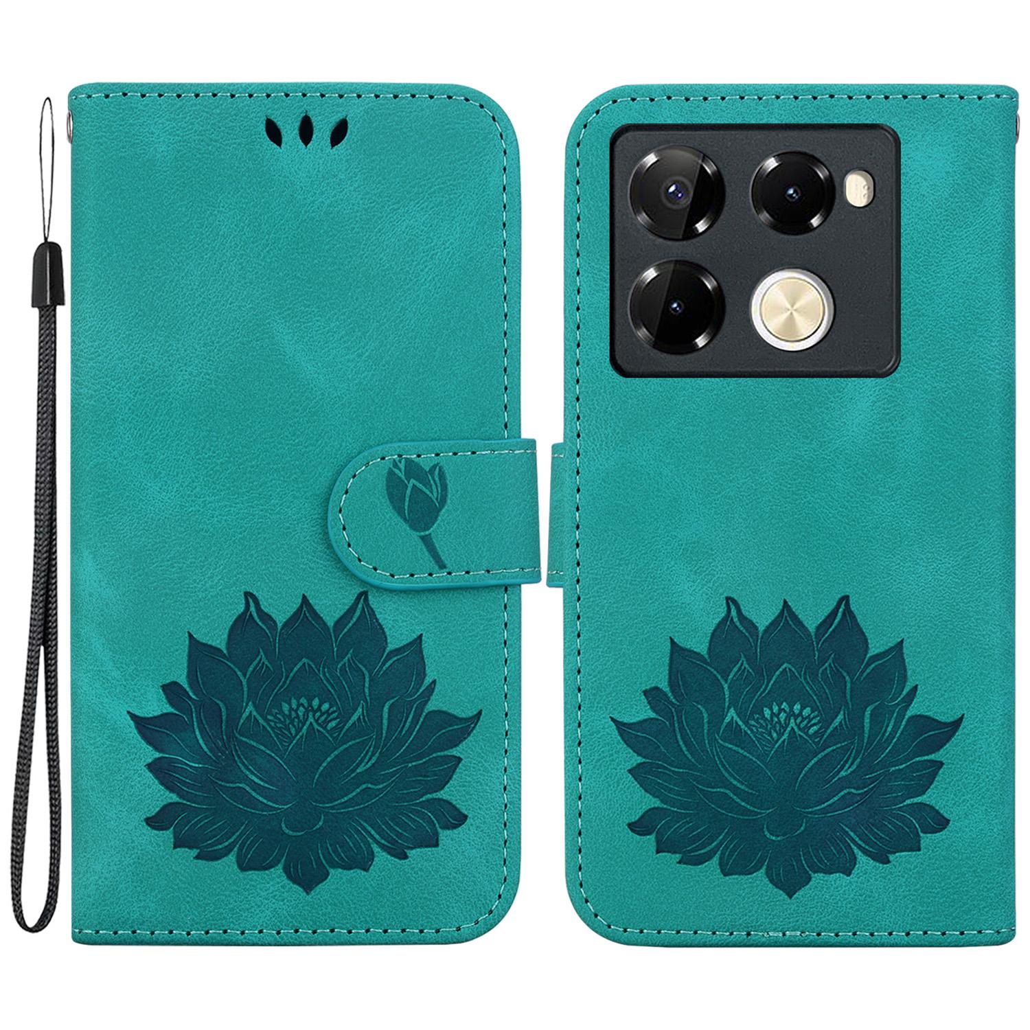 

For Infinix Note 40 Pro 5G/Note 40 Pro+ Wallet Case Lotus Imprint Leather Stand Phone Cover C