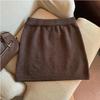 Women's High-Waisted Elastic Waist Gray Knit Skirt - Autumn/Winter 2025 Hip-Hugging A-Line Style