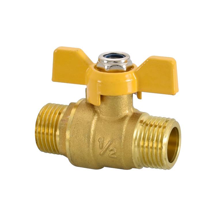 Brass Ball Valve with Copper Core: Male/Female, Double Female, 1/2", 3/4", 1" Sizes, for Water and Gas Pipes.