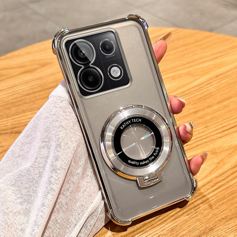 

Прозрачный противоударный чехол с прозрачным покрытием, магнитный держатель-подставка Magsafe для Xiaomi POCO X6 Pro 5G POCO X6 серебряный