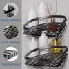 Space Aluminum Bathroom Corner Shelf Adhesive Wall Mount Shower Shampoo Triangular Storage Rack