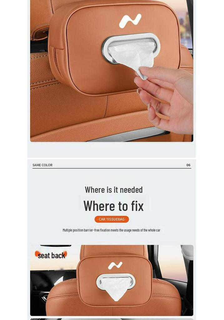 L60 Car Tissue Box Seat Back Storage Bag