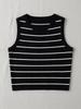 Stripe Women Knitted Tank Top Summer Fall Slim Sweater Short Sleeveless Solid Spring Autumn Sweaters Pullovers 2026