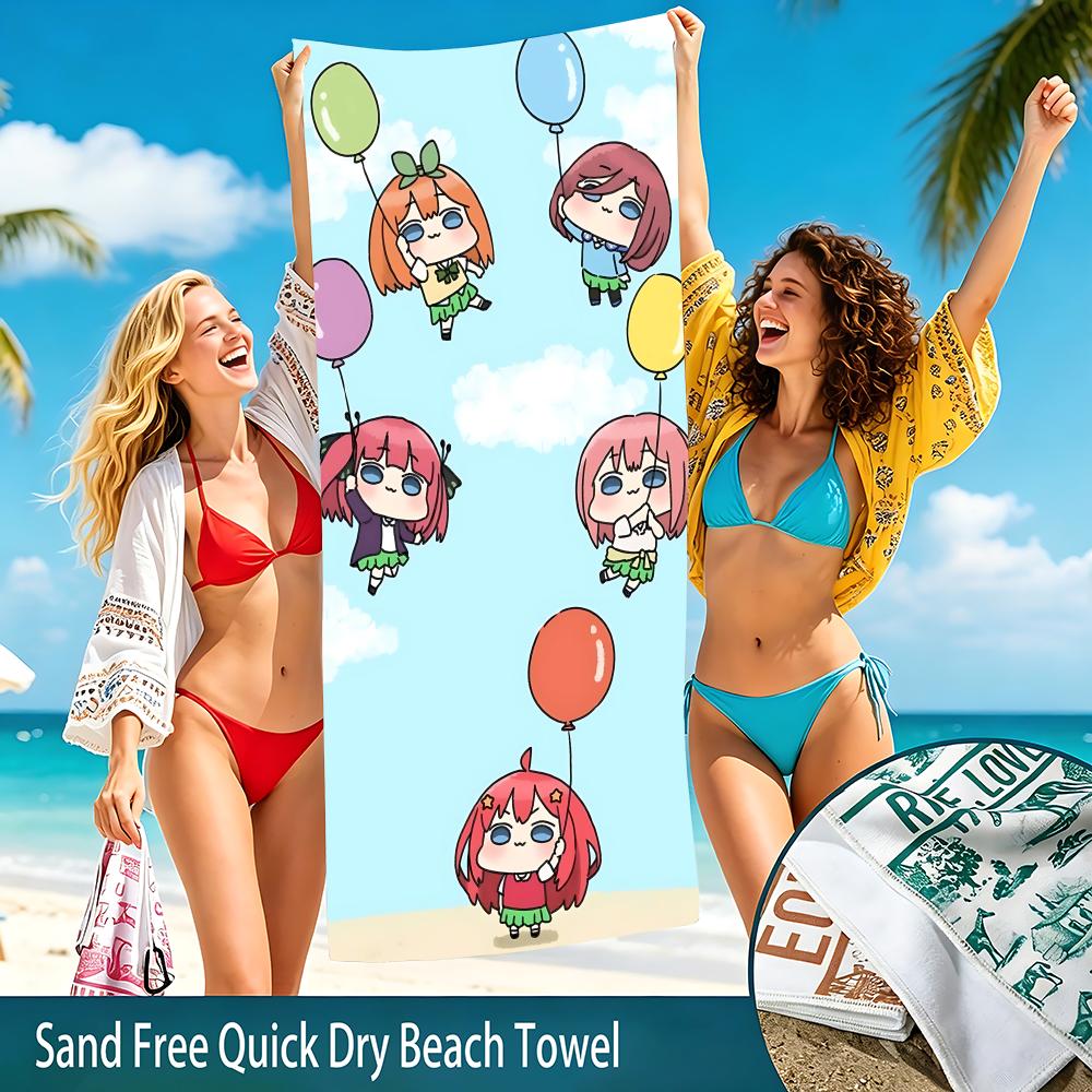 Beach Towel Oversized Sweet T-The Quintessential Quintupletss Towel Super Absorbent Soft Swim Beachtowels For Men, Women