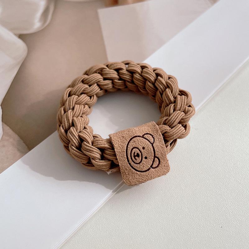 Korean Style Bear Elastic Thick Rubber Hair Tie for High Ponytails