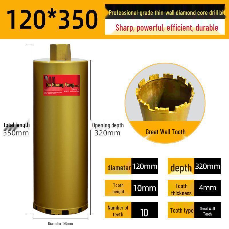 Diamond Core Drill Bit for Fast Drilling Steel Reinforced Concrete, Brick Walls, and Air Conditioner Installations.