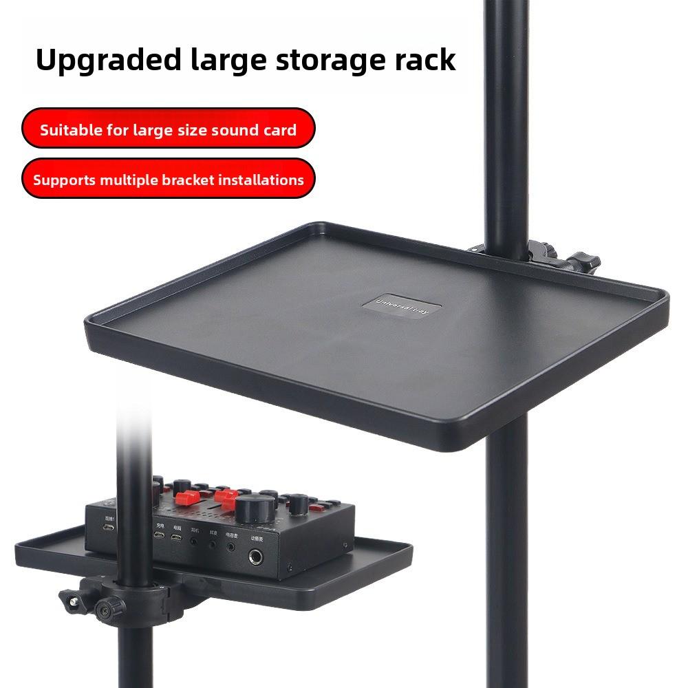 New Universal Microphone Stand Adjustable Clamp Tripod Bracket Holder Clamp Sound Card Tray for Live Streaming