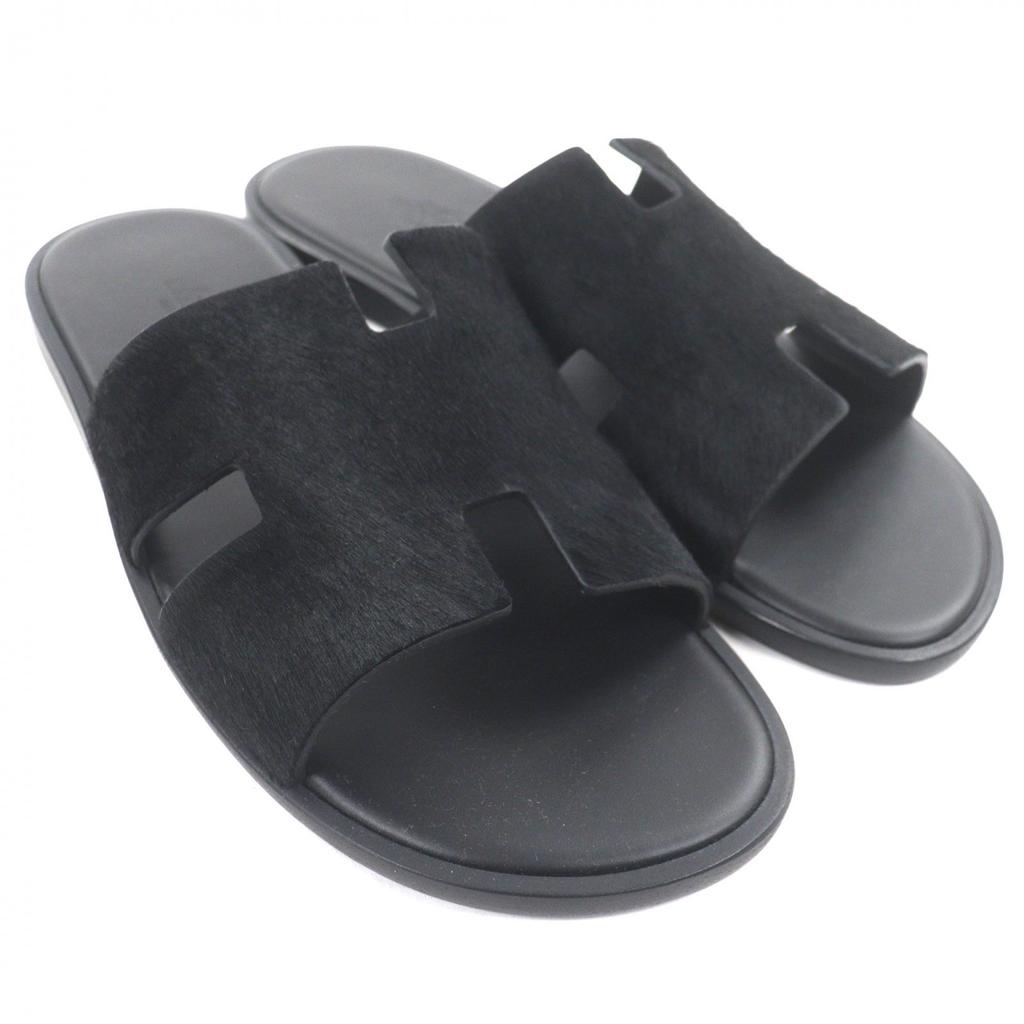 Pristine HERMES Sandals Izmir black Harako mens 41 Used