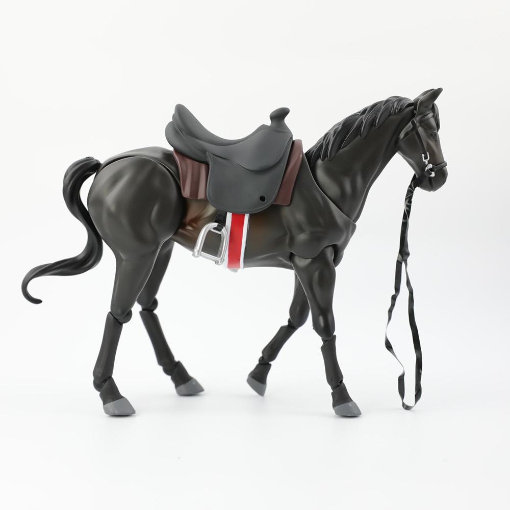 Movable Animal Figma Horse Model and Rider Figurine for Painting Simulation