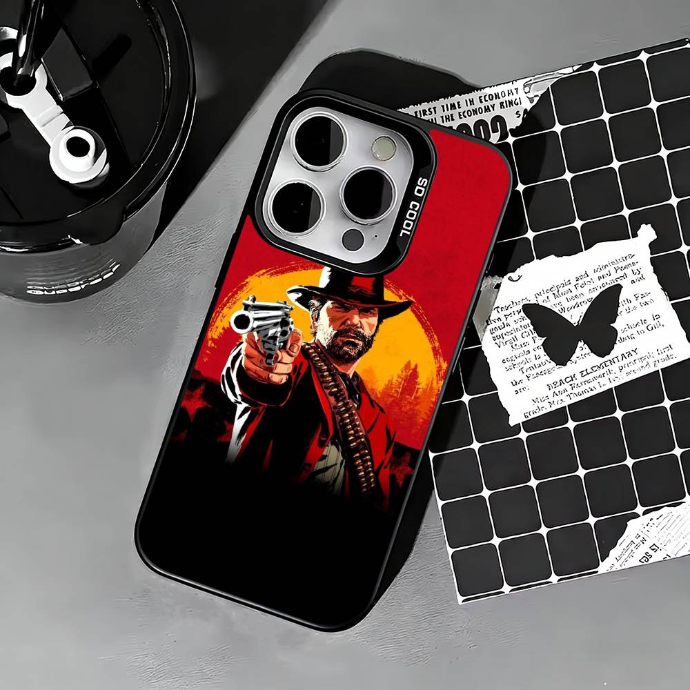 RDR2-Arthur Morgan Phone Case For iPhone 17,16,15,14,13,12,11 Plus,Pro Max,XS,Colored silver phone case
