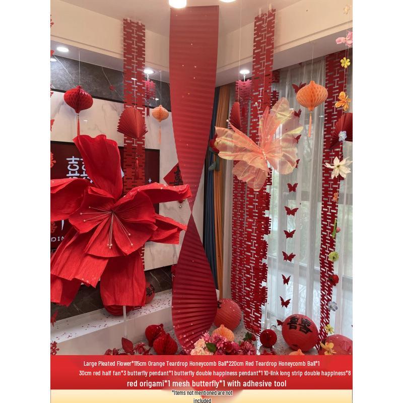 Woman's Bedroom & Living Room Wedding Decoration Set with Tinsel & Morning Robe Background