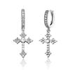 Zirconia Cross Earrings for Men and Women, Unique Stud Earrings, Trendy Hip-Hop Hoop Earrings