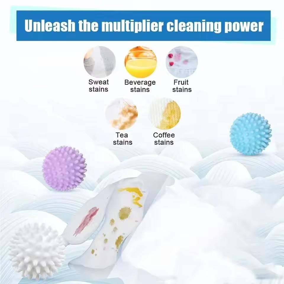 6pcs Silicone Anti Fouling Drum Laundry Ball, Essential Cleaning Supplies for Laundry Reusable Home Clean Bathroom