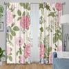 2pc Vintage floral rose curtains   polyester fabric   machine washable   suitable for bedroom living room decoration