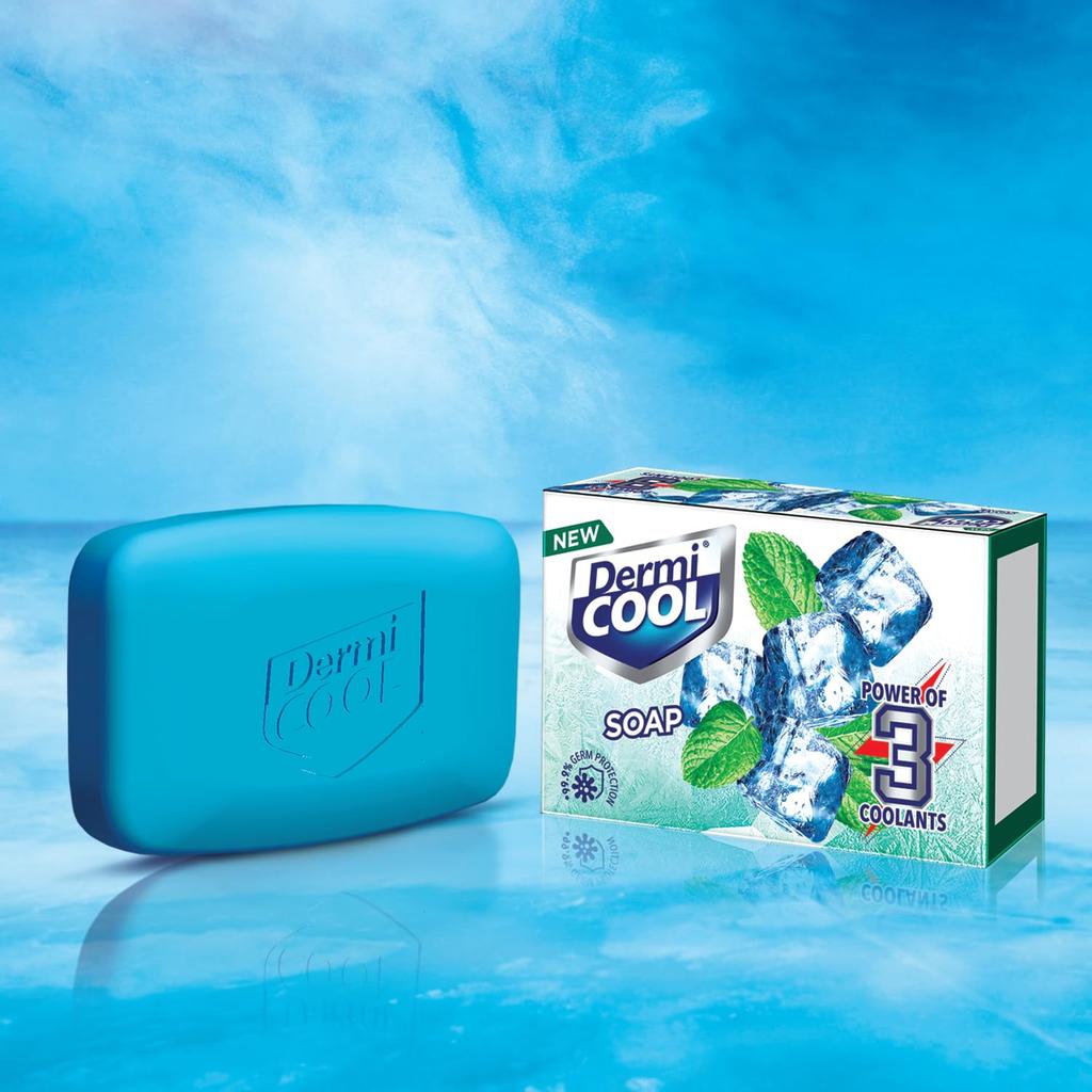 Dermicool Soap With 3 Coolants Camphor Menthol Thyme Oil 125g X 5 Pack Of 1 Instant Cooling Fresh Skin