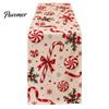 Holiday Table Linen Christmas Flower Runner, Holly Berries Dining Decor, Poinsettia Gingerbread Gift for Friends Man Festive Runner Party Decor Indoor